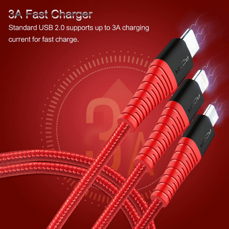 ROCK (3 in 1) USB Charging Cable for iPhone & Android - GARDENPEEK.COM GARDEN PEEK